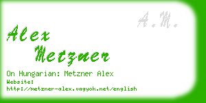 alex metzner business card